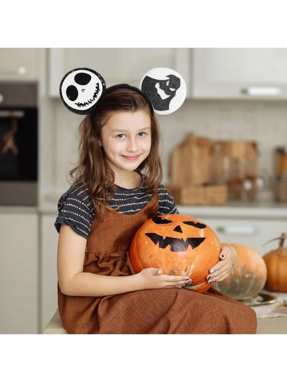 Women Black White Cartoon Mickey Mouse Costume Headband For Cosplay